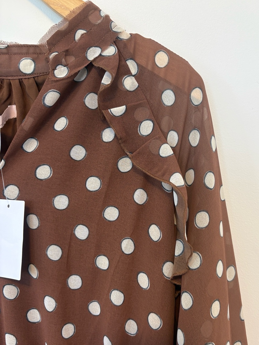 Hutch Chocolate Polka Dot Dress NWT , sz : large - Picture 6 of 11